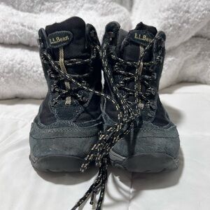 L.L. Bean Kids Black and Gold Trim Hiking Boots